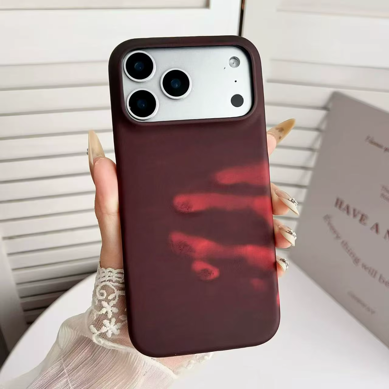 Coque de téléphone thermosensible compatible avec iPhone 17 Pro Max Air, coque de téléphone antichoc