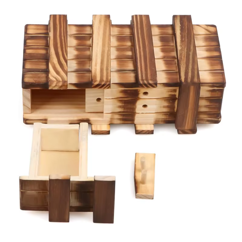 Boîte de Puzzle secrète en bois avec compartiment caché pour argent, bijoux, casse-tête pour adultes
