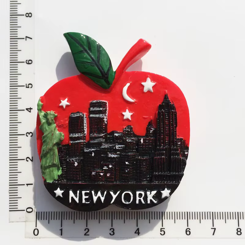 Aimant de réfrigérateur peint en résine, souvenir touristique de New York, artisanat
