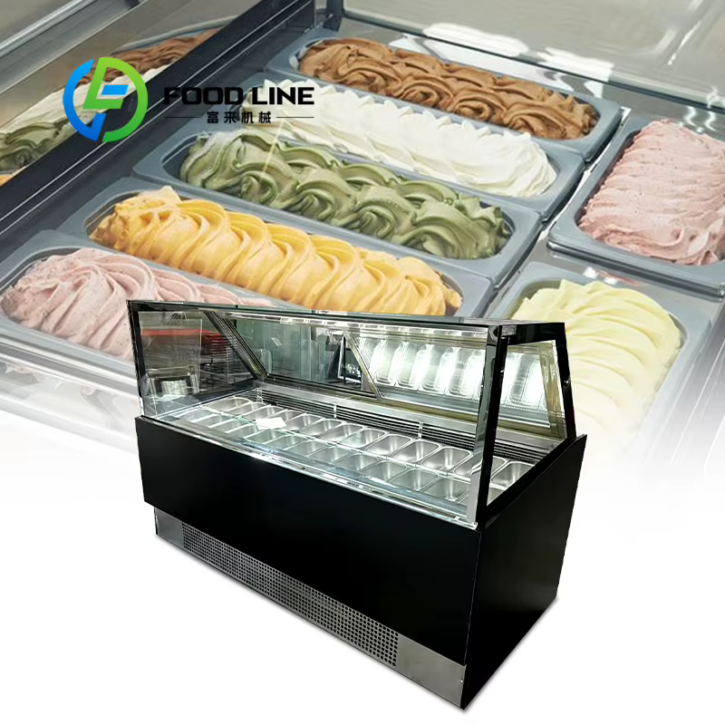 Vitrine à gelato commerciale, fonctionnant également comme armoire de présentation pour glaces dures