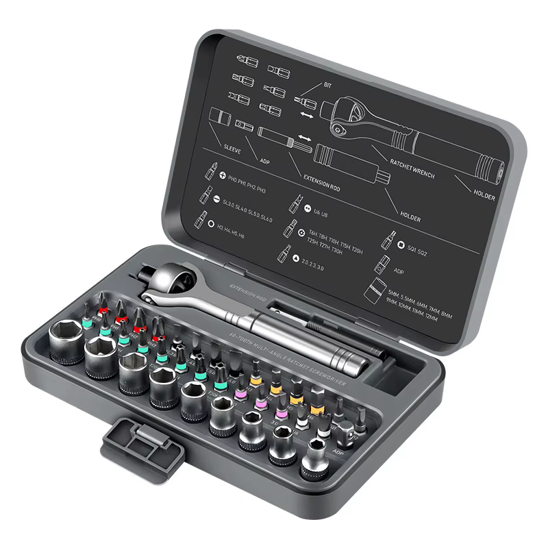 Kit d'outils à cliquet magnétique, clé semi-automatique, kit de douilles multifonction, tournevis DI