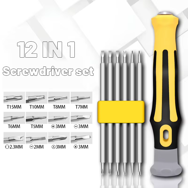 12 types de tournevis multifonctionnels, ensemble de tournevis de précision à double usage avec 6 em