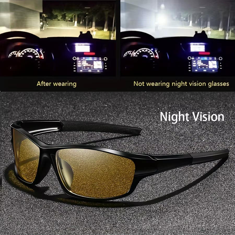 Lunettes Anti-éblouissement carrées jaunes pour Vision nocturne, pour hommes et femmes, pour la cond
