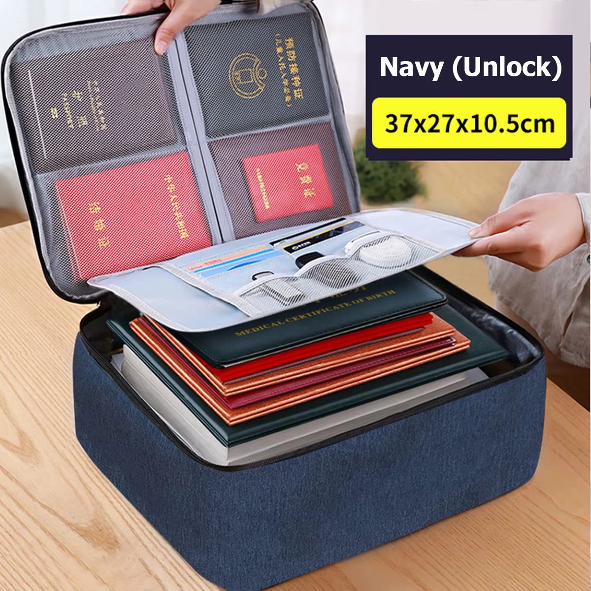 Sac de rangement de documents multicouche, sac de fichiers de grande capacité, porte-documents avec 