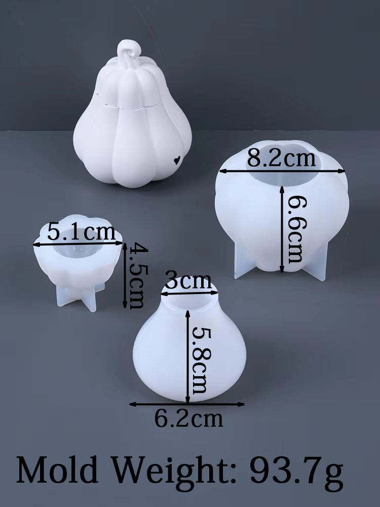 Boîte de rangement de citrouille, moule en Silicone avec couvercle, résine époxy UV, pot de bougie p