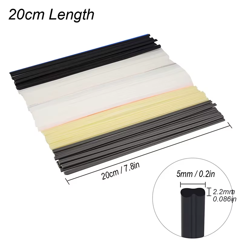 Ensemble de baguettes de soudage en plastique ABS PP PVC PE, 50 pièces, électrodes de réparation de