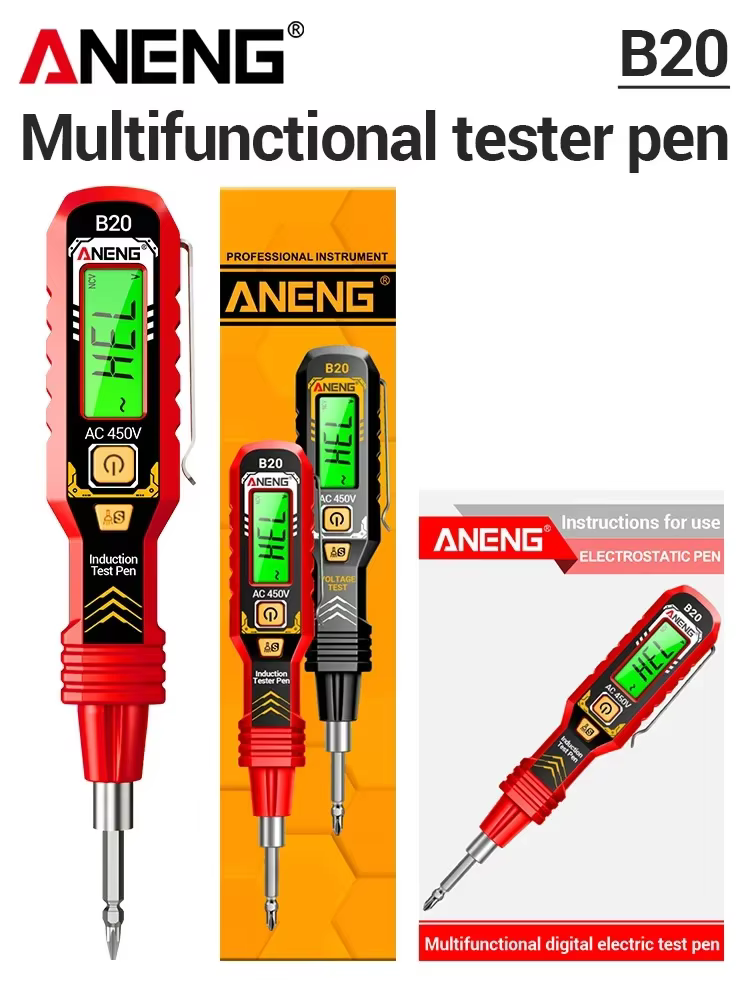 ANENG B20 – stylo testeur de tension, tournevis à Double usage, stylo croisé isolé à Double tête, to