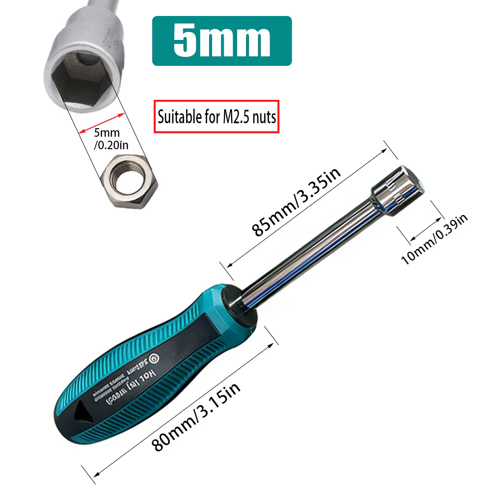 Clés à douille manuelles professionnelles, disponibles en tailles 4mm/5mm/5.5mm/6mm/7mm/8mm/10mm/11m