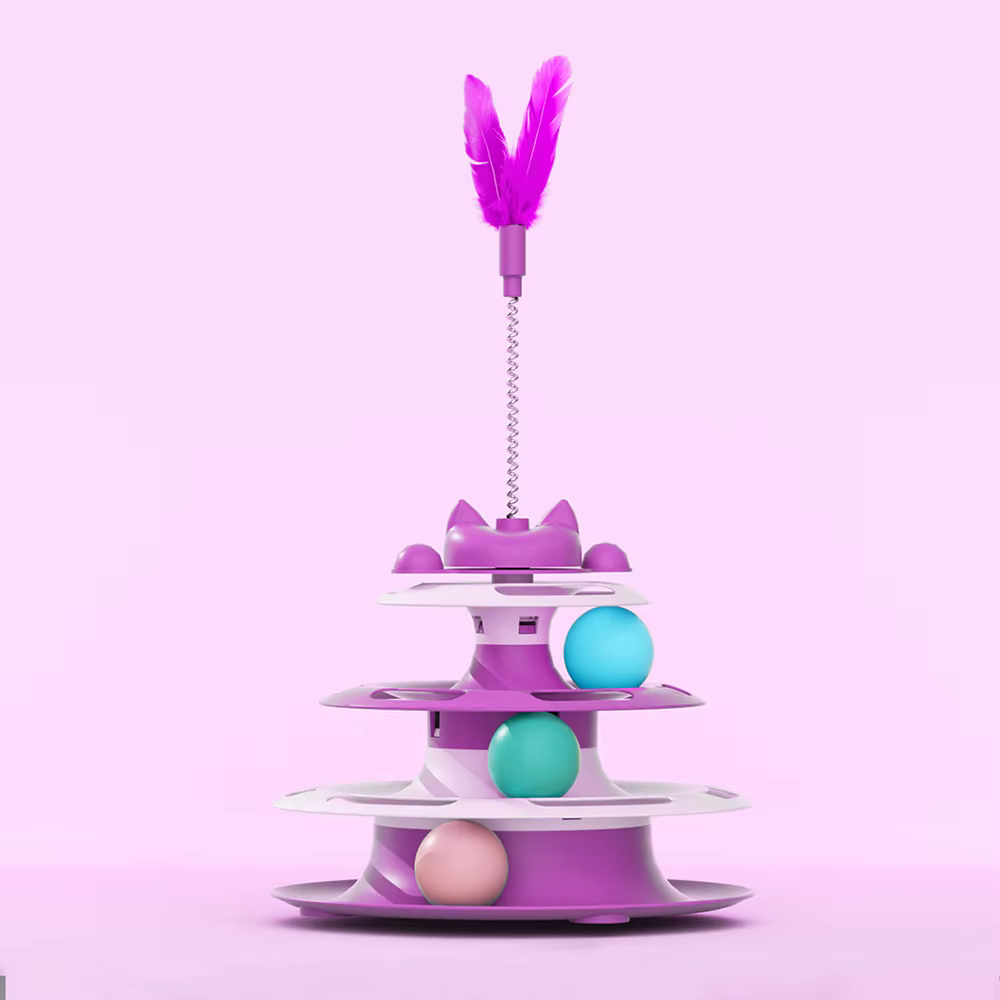 Jouets pour chats pour l'auto-entretien : plateau tournant interactif, baguette teaser, balles – Ant