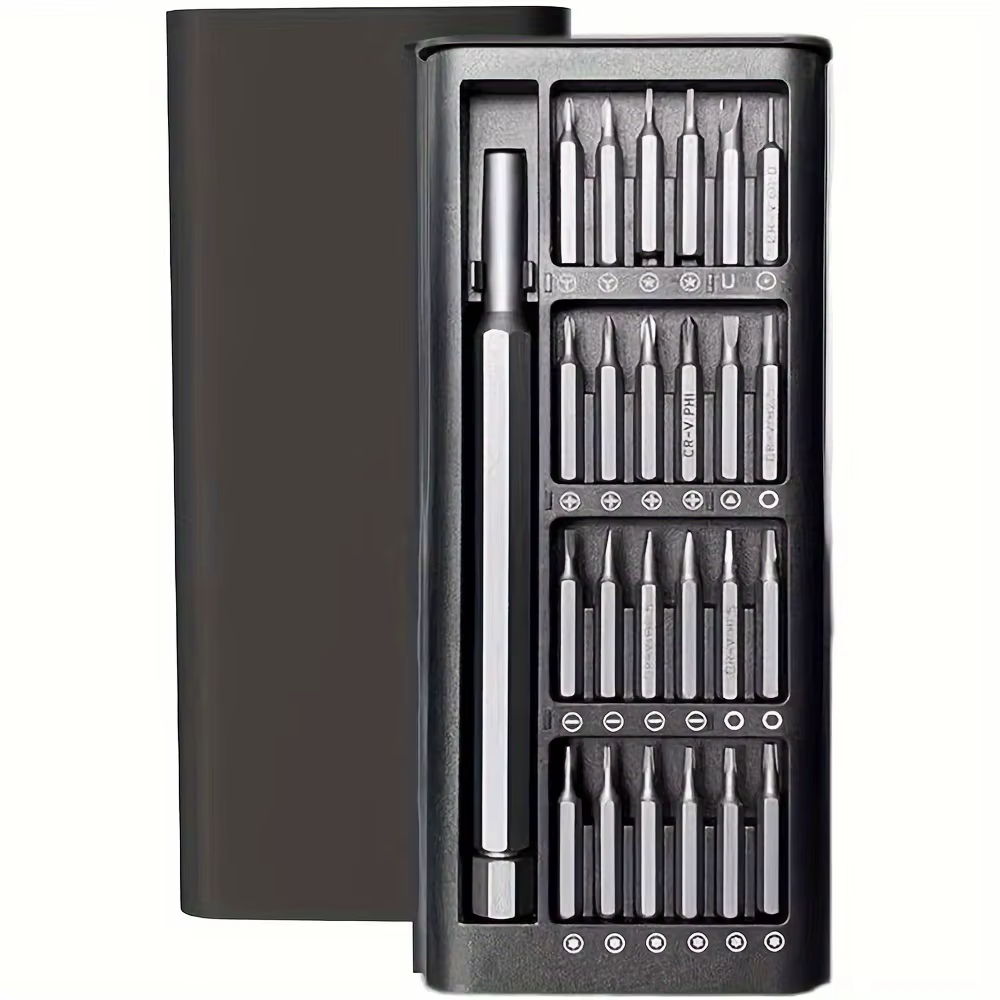 Jeu de tournevis de précision 24 en 1 avec poignée en alliage d'aluminium, embouts métalliques haute
