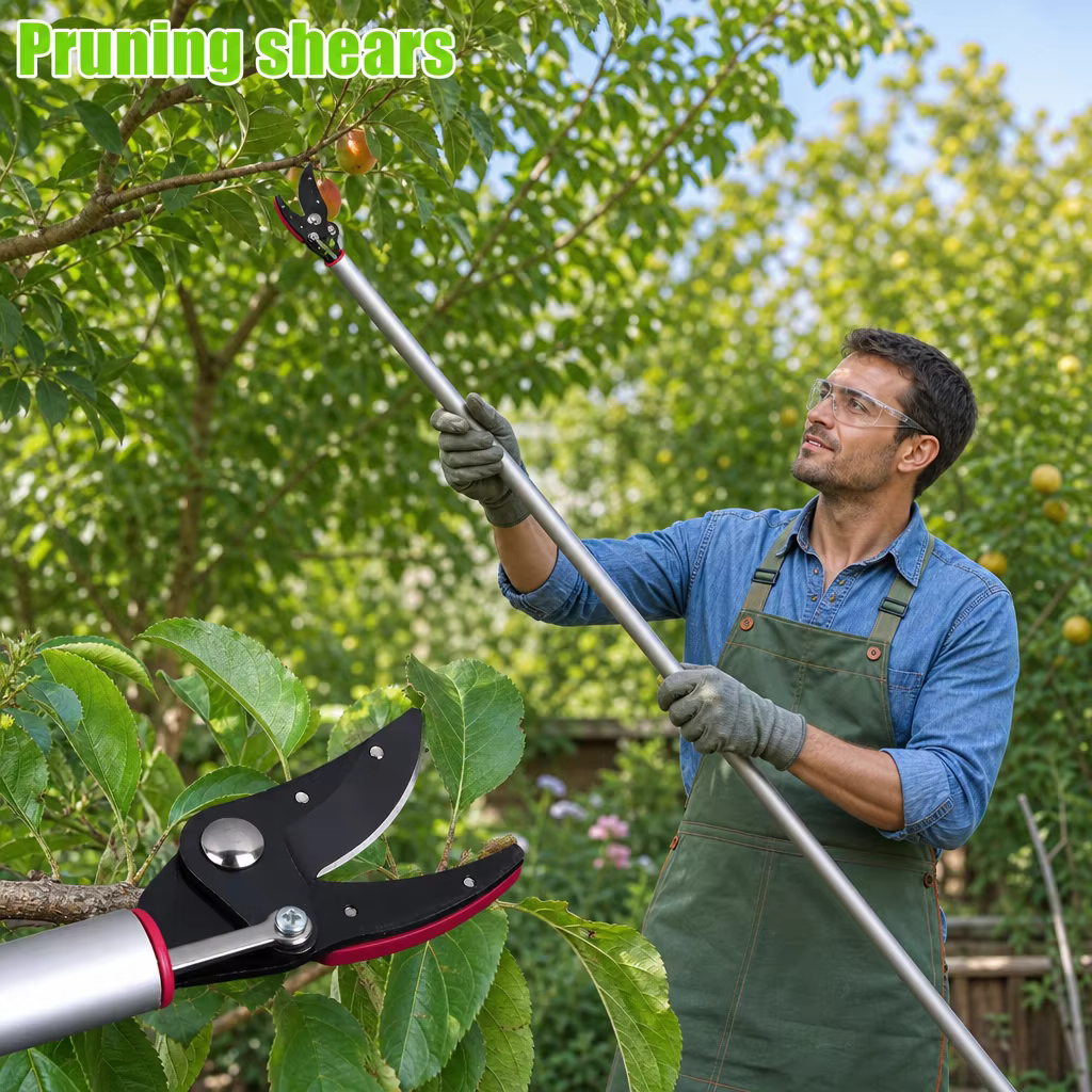 Sécateur télescopique robuste avec poignée ergonomique, en acier à haute teneur en carbone antirouil