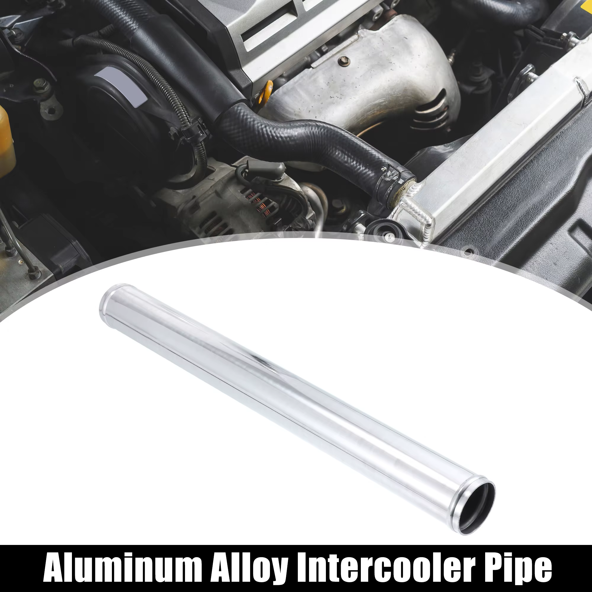 Uxcell Tube en alliage d'aluminium OD 51/57/63/70/76mm tuyau de refroidisseur intermédiaire tuyau d'