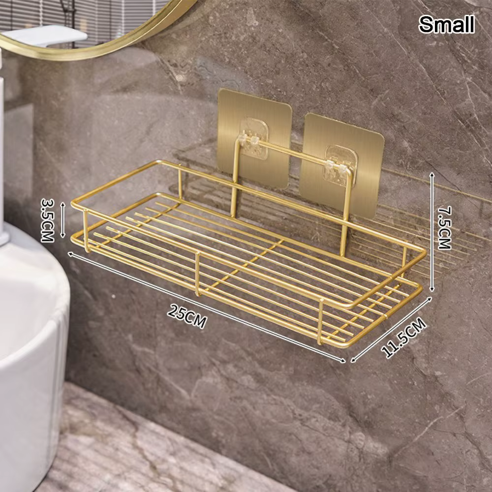 Étagère de rangement murale en métal pour salle de bain, sans perçage, pour douche, multifonctionnel