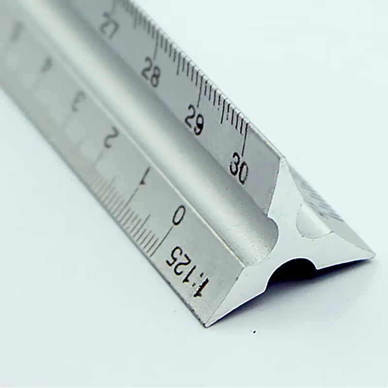 Règle à échelle triangulaire de 30cm 1:20-1:125, règle droite en aluminium, ingénieur d'architecte, 