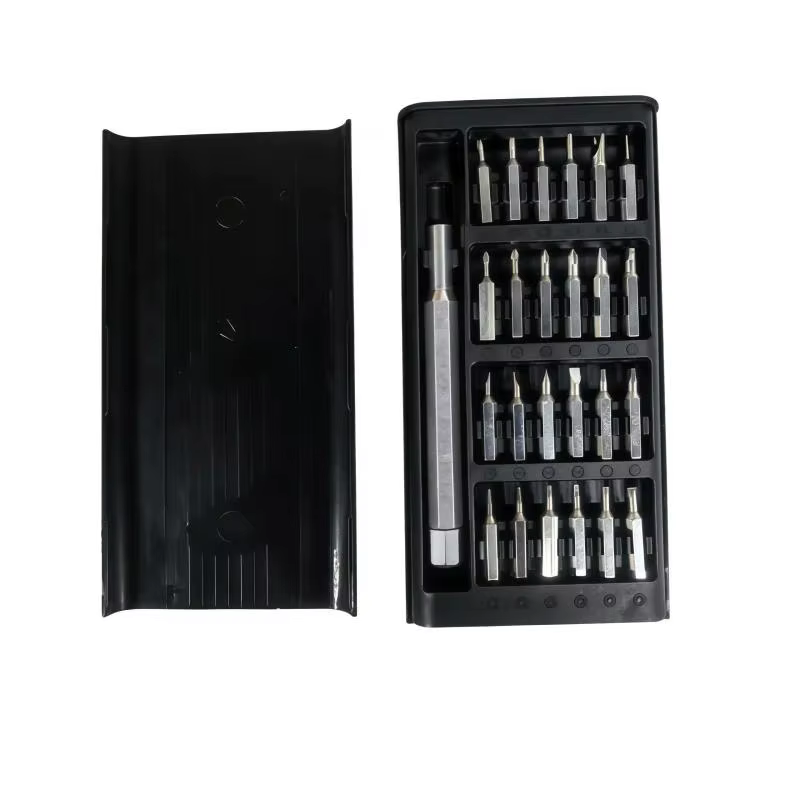 Mini kit de tournevis de précision 25 en 1 avec tête magnétique et boîte de rangement compacte. Faci