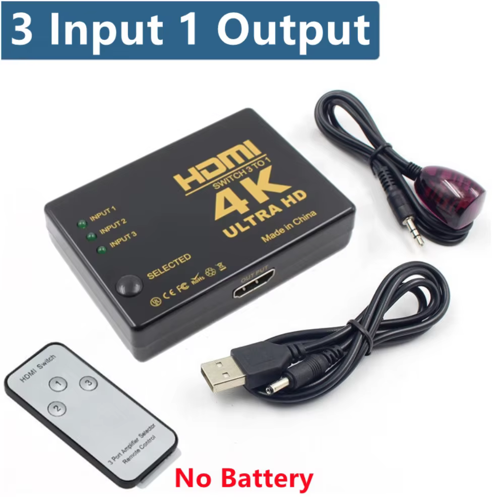 Commutateur vidéo HDMI avec télécommande IR, 5 entrées, 1 sortie, commutateurs HDMI pour Xbox, PS4, 