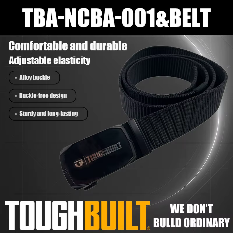 Ceinture TOUGHBUILT TBA-NCBA-001, boucle en alliage réglable, confortable et Durable, accessoires d'