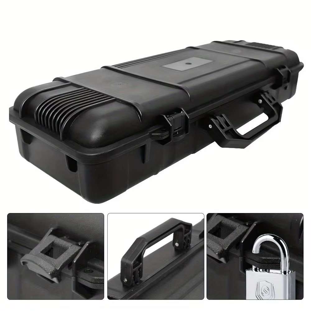 Boîte à outils de transport en PP à coque rigide noire, 6 tailles, boîte à outils Portable antichoc,