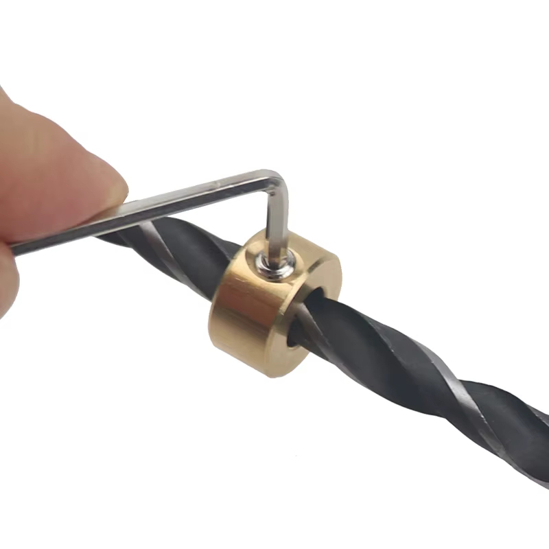 Outils de foret 3-12mm, colliers d'arrêt de profondeur en laiton, anneau de positionnement avec clé