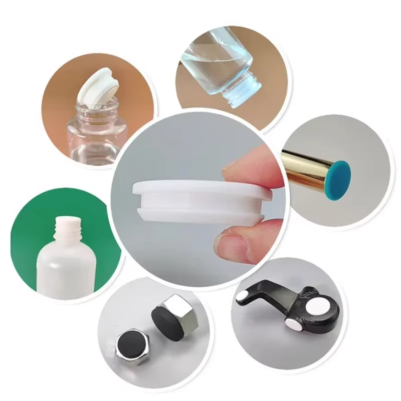 Bouchon en Caoutchouc de Silicone Blanc de Type T, Joint Conique à Encliqueter, Bouchon d'Extrémité,