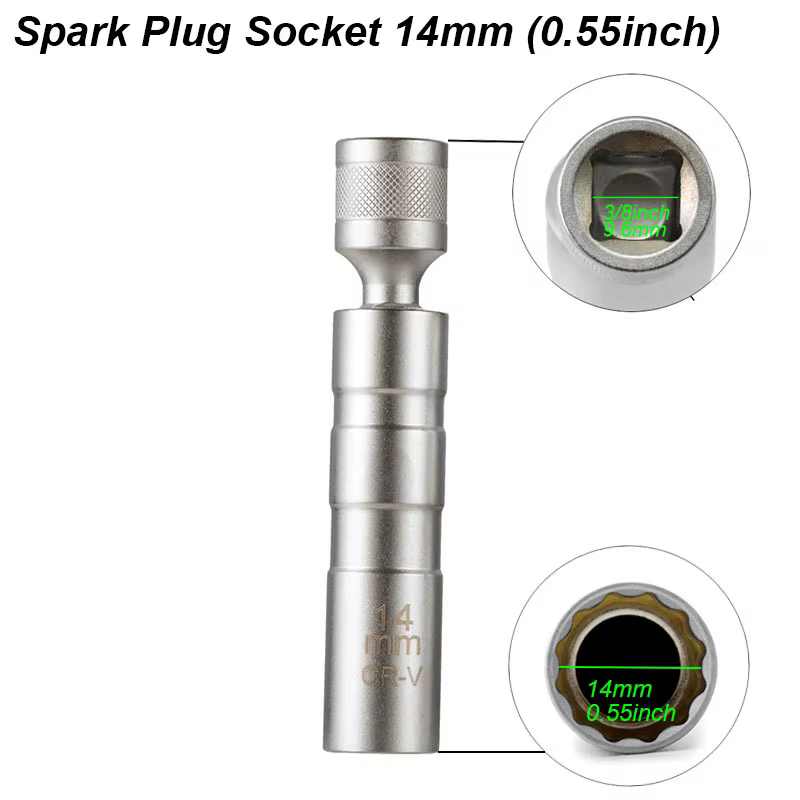 Adaptateur de clé à douille de bougie d'allumage 14mm 16mm, Kit de réparation de remplacement, coupl