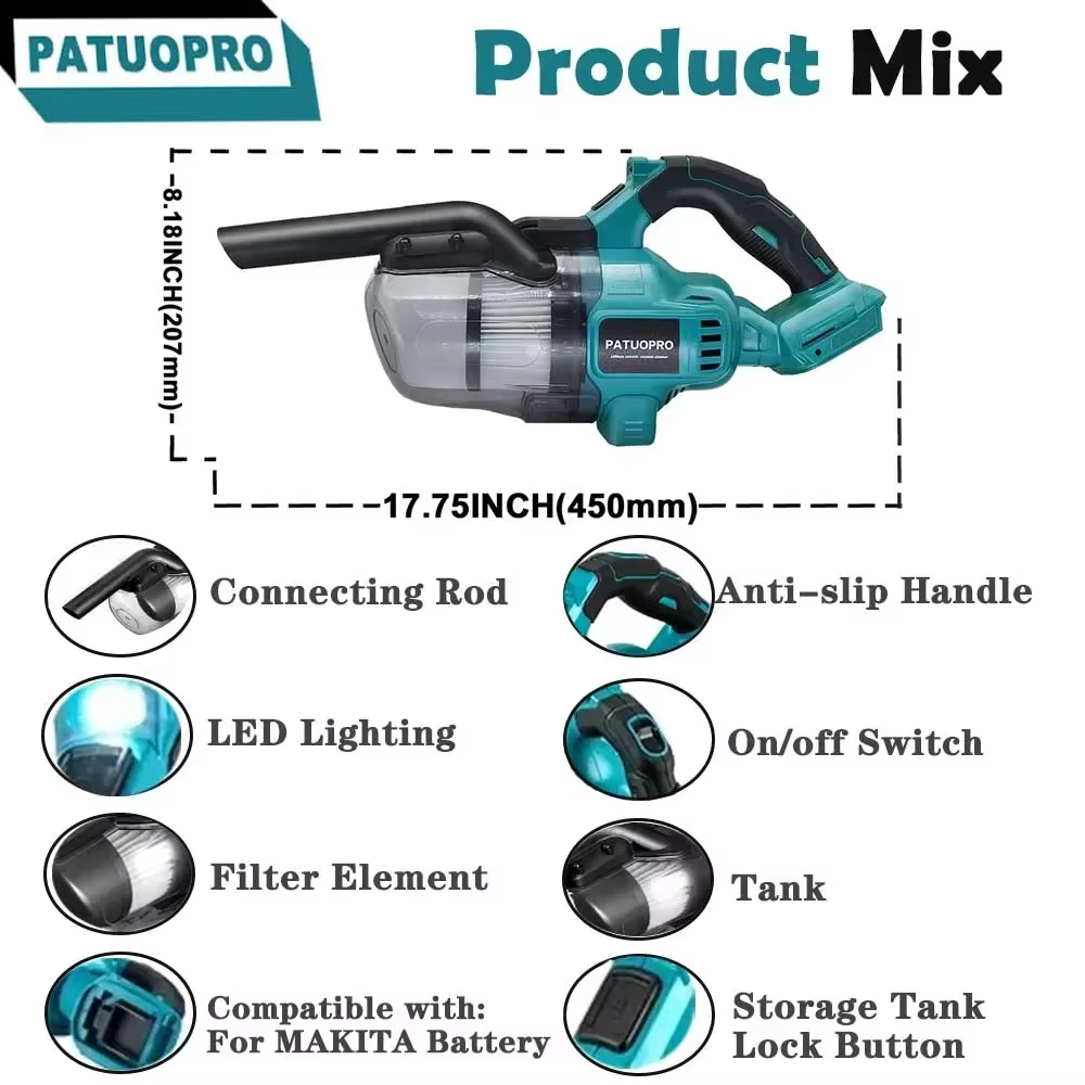 Makita – aspirateur à main sans fil, nettoyeur électrique, multifonction, Machine de collecte de tap