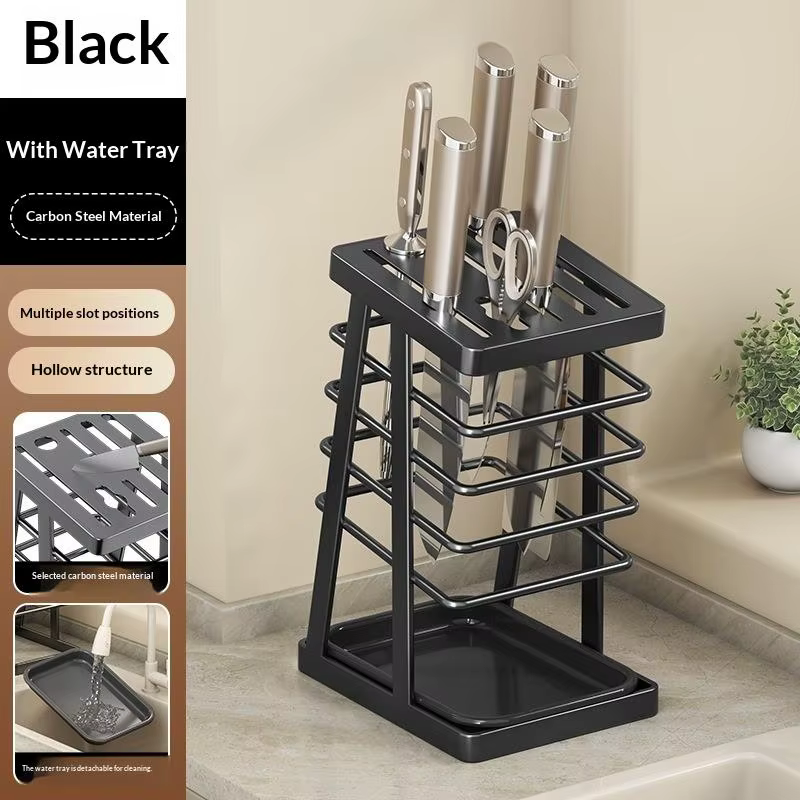 Support de rangement pour ustensiles de cuisine, support carré pour outils de découpe, gain de place
