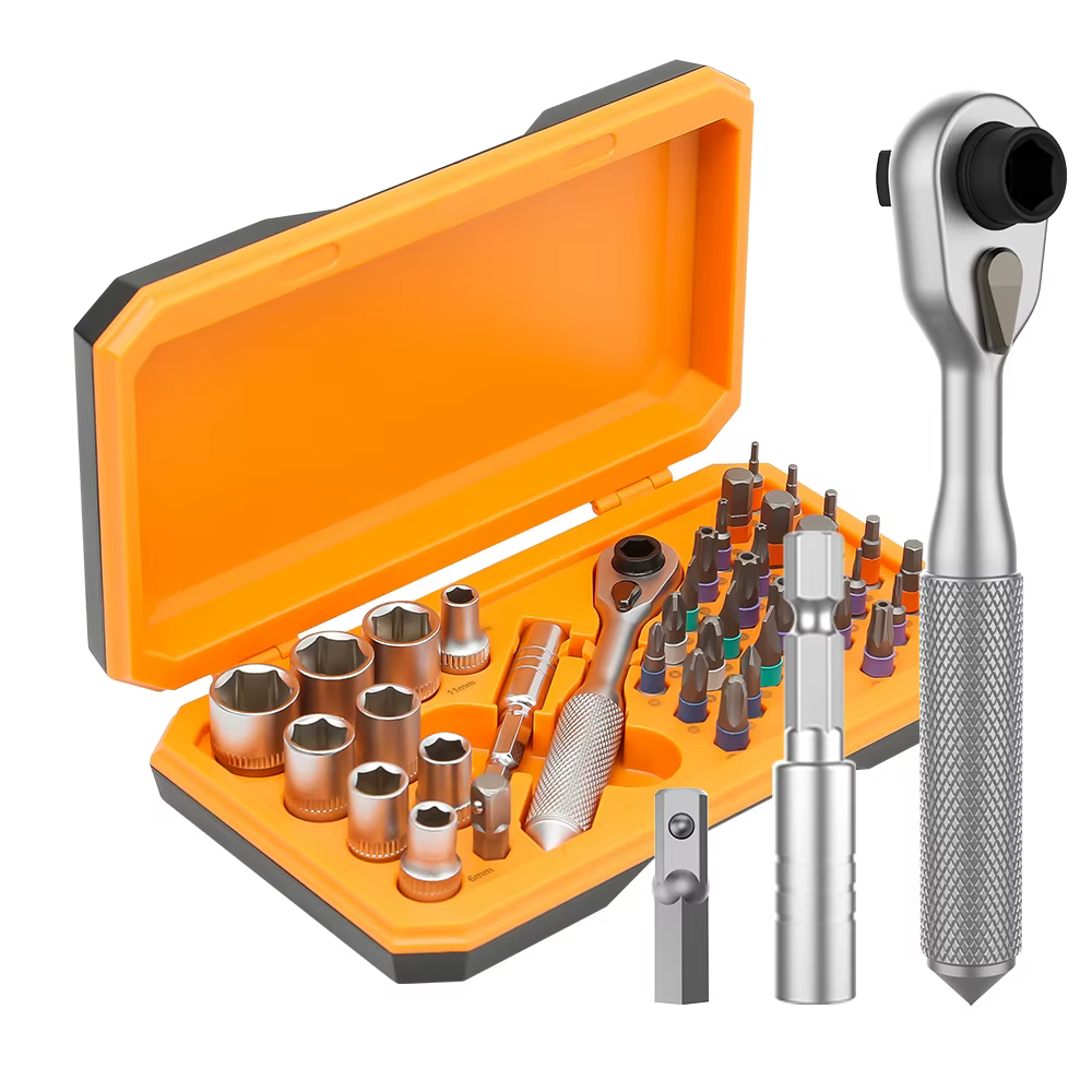 Tournevis à cliquet 42 en 1, précision sans fil, magnétique, petite poignée, Kit d'outils manuels po