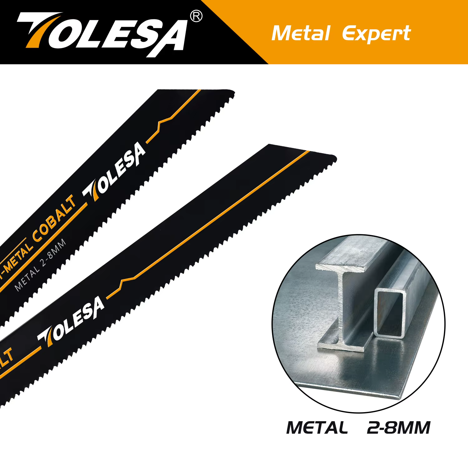 TOLESA 5 pièces lames de scie alternative pour coupe de métaux lourds 6 pouces/9 pouces 14TPI lames