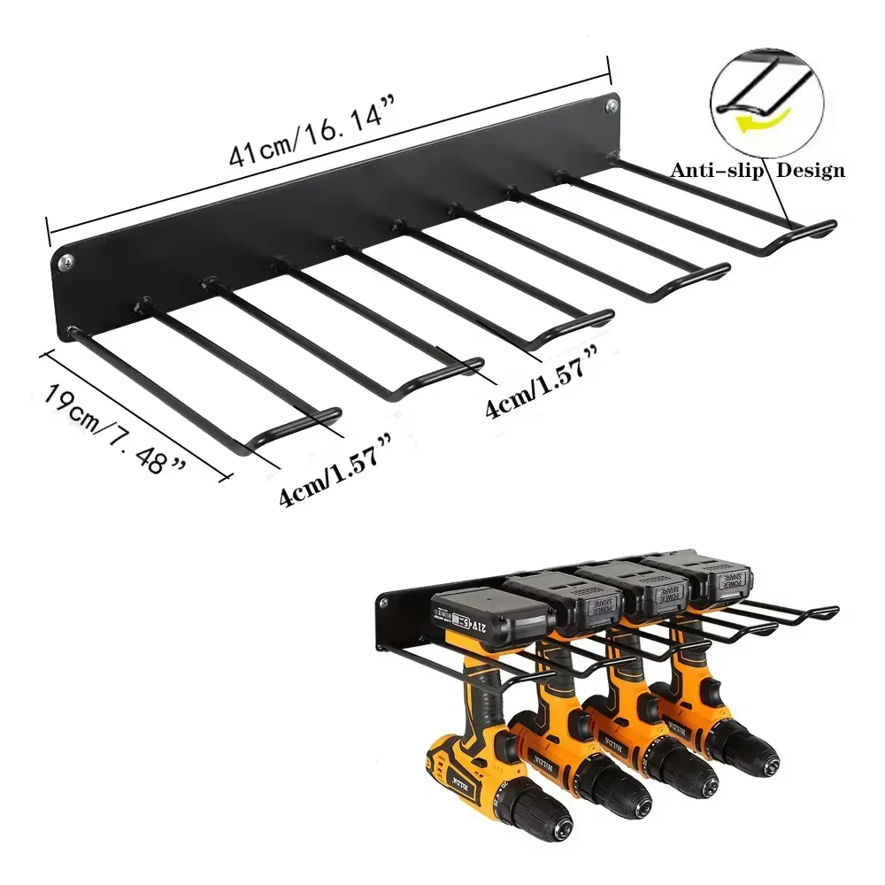 Support utilitaire mural, organisateur d'outils électriques, étagère à outils en métal robuste, perc