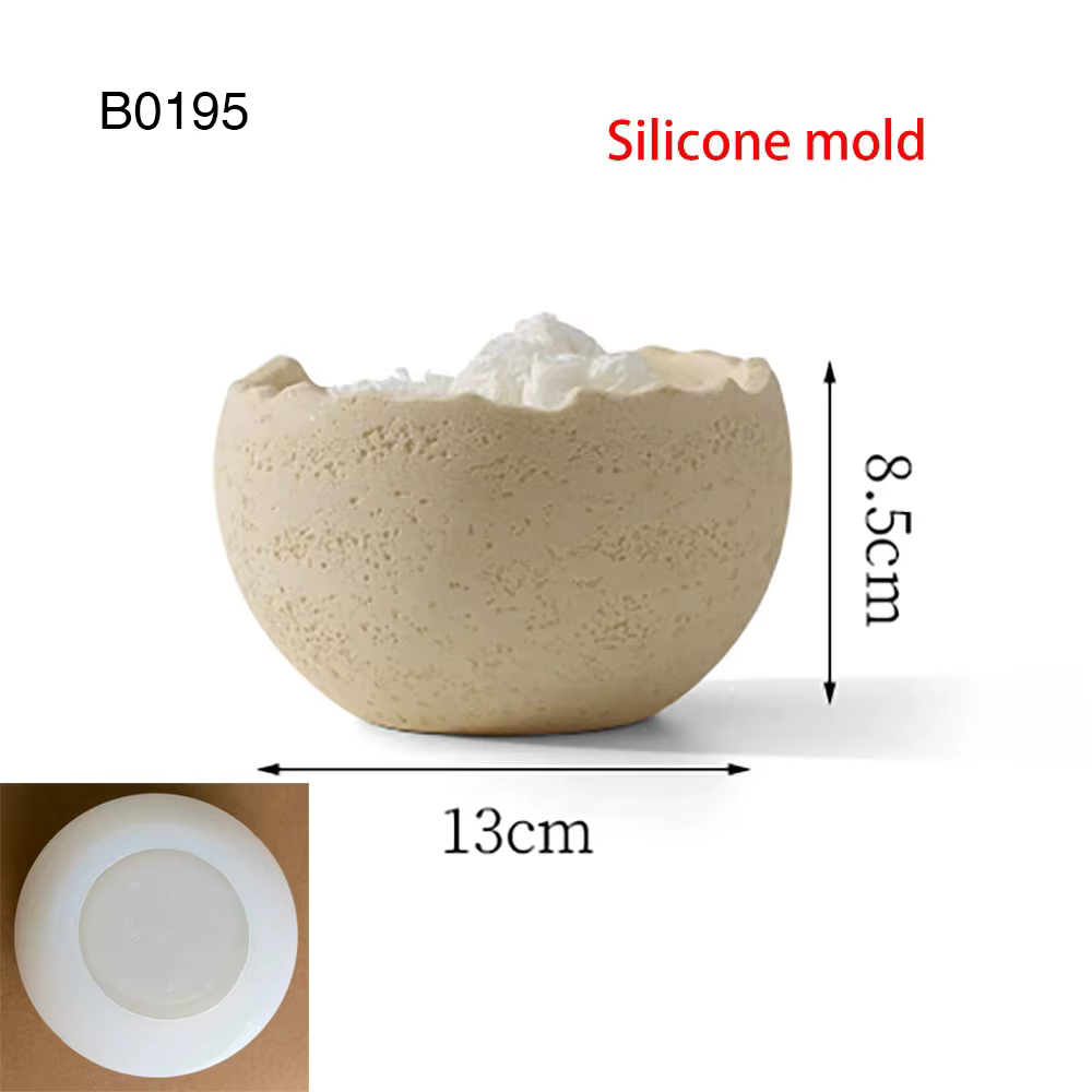 Moule en silicone pour boîte de rangement en ciment, bac de rangement de bureau en Jesmonite, organi
