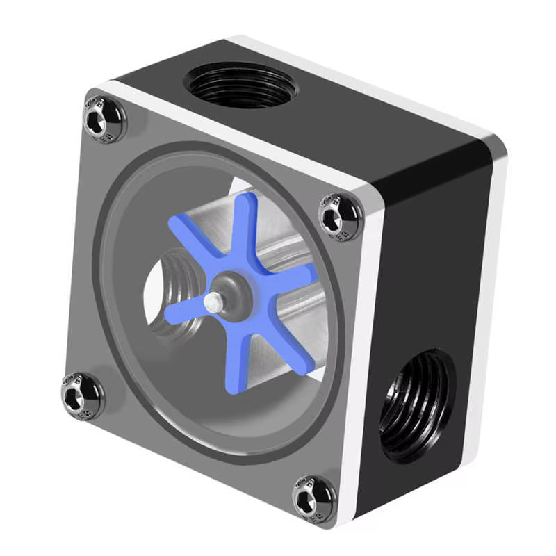 Débitmètre à filetage G1/4 pour système de refroidissement par eau PC, indicateur de débit, 6 roues,