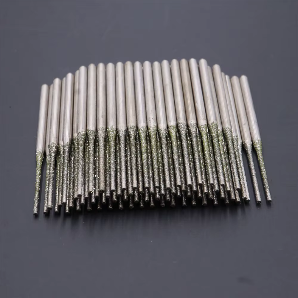 100 pièces ultralong diamant meulage bits tige 2.3mm trou de forage forets petites forets 0.8mm-2.5m