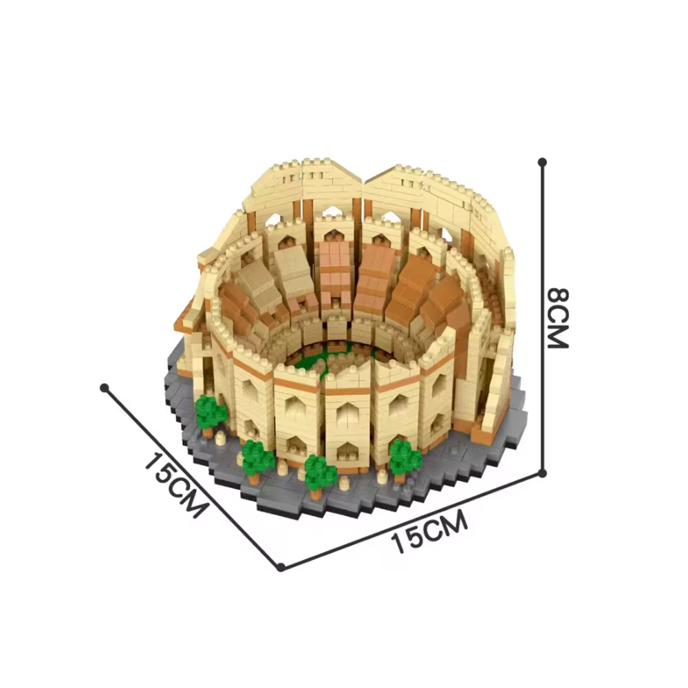 KNEW BUILT Mini blocs de construction rome Colosseum pour enfants et adultes, ensemble de jouets, Ar