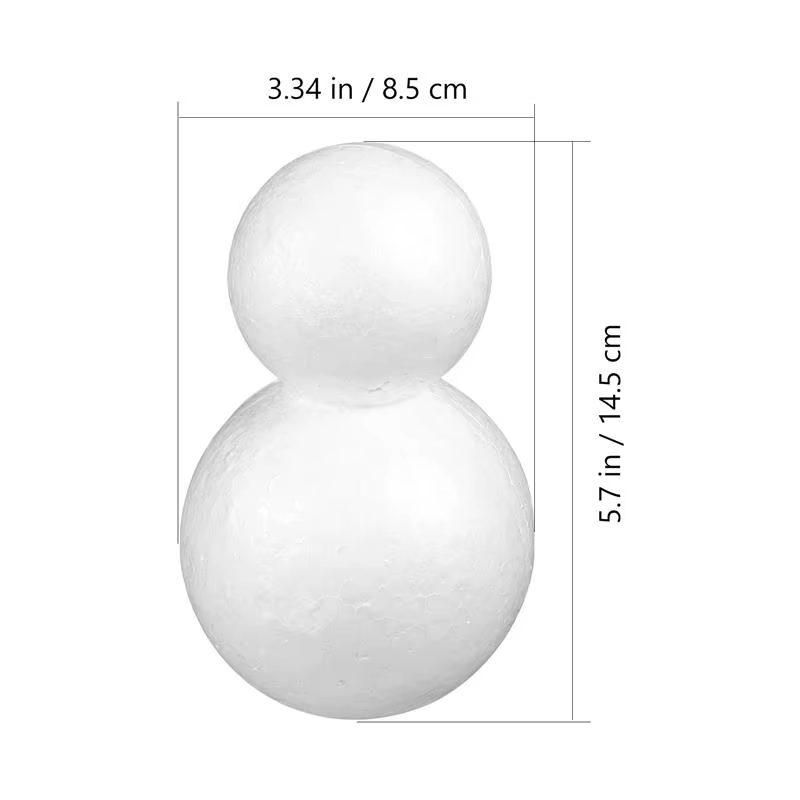 Nouveau design – 20 boules en polystyrène pour bonhomme de neige, pour loisirs créatifs, peinture, m