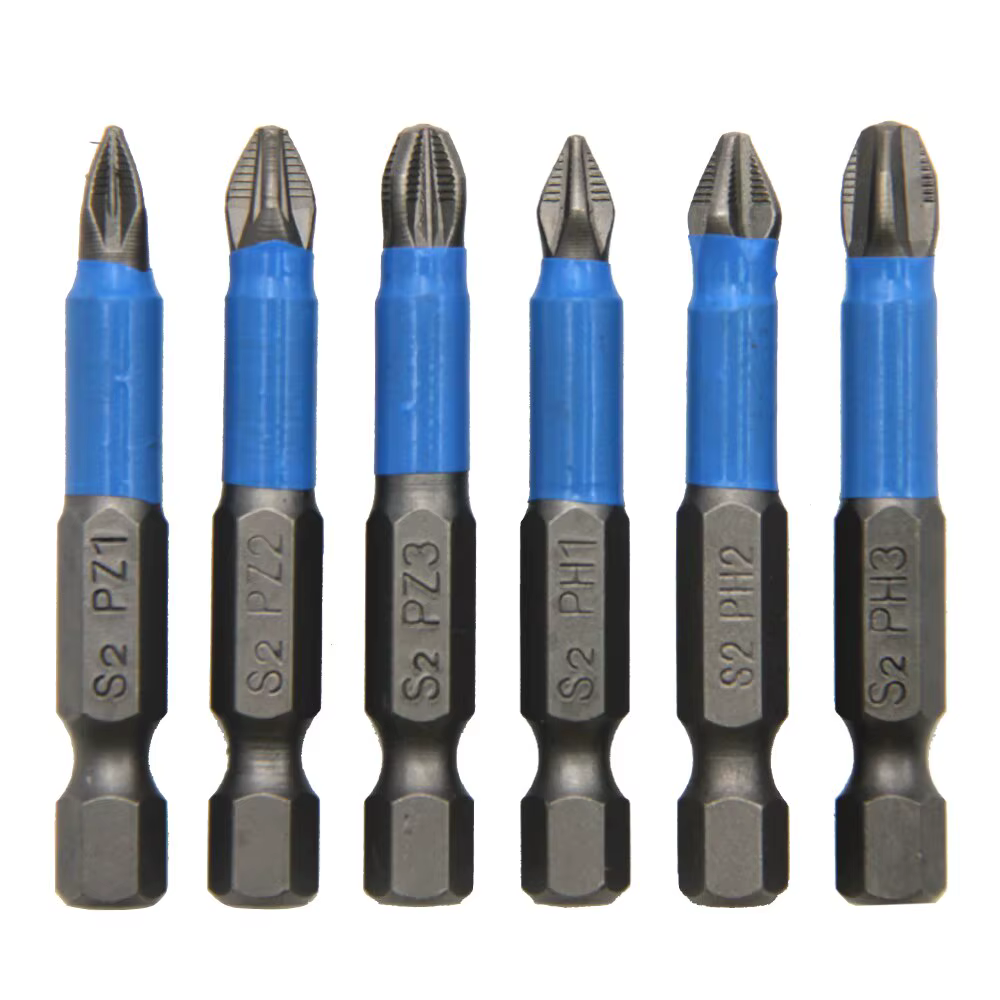 6pc Hexagonal Poignée Anti Skid Électrique Tournevis À Bois Croix Tournevis Outil Ensemble PH1 PH2 P
