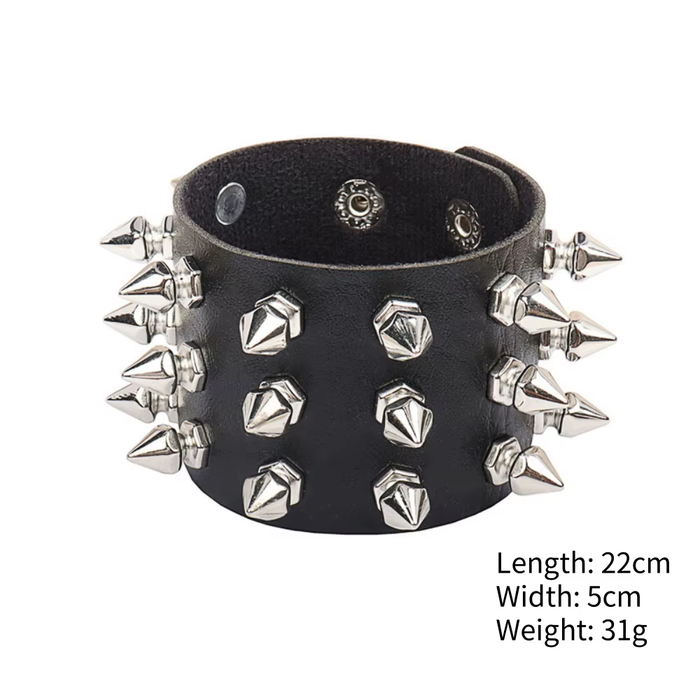 Bracelet en cuir large Punk, accessoires de moto personnalisés, nouveaux accessoires de mode, clous