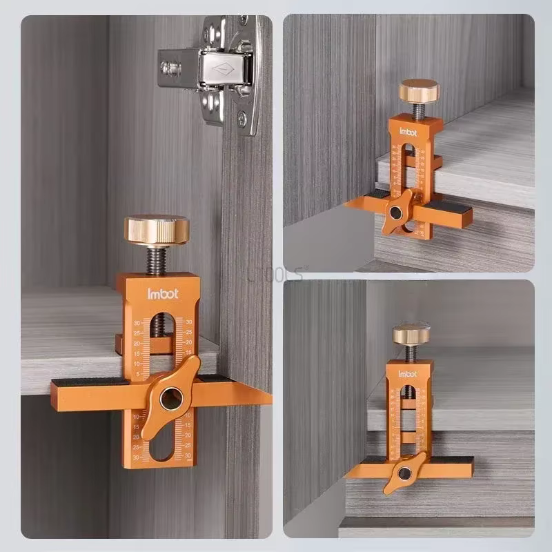 Gabarit d'installation de porte d'armoire à bois, dispositif de rebond d'installation de panneau de