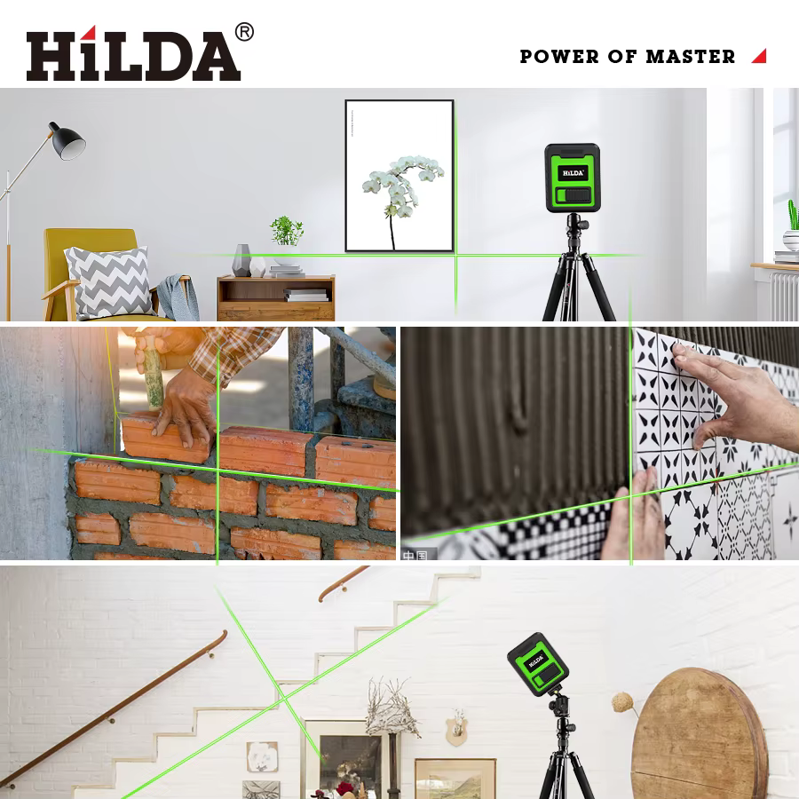HILDA niveau Laser mètre 2 lignes croix niveau vert Laser niveau Laser à niveau horizontal et vertic