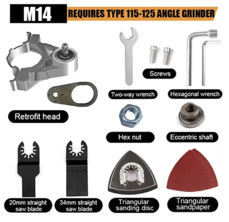 Meuleuse d'angle conversion jeu de têtes universelles 115 125 Type adaptateur M14 multifonction élec