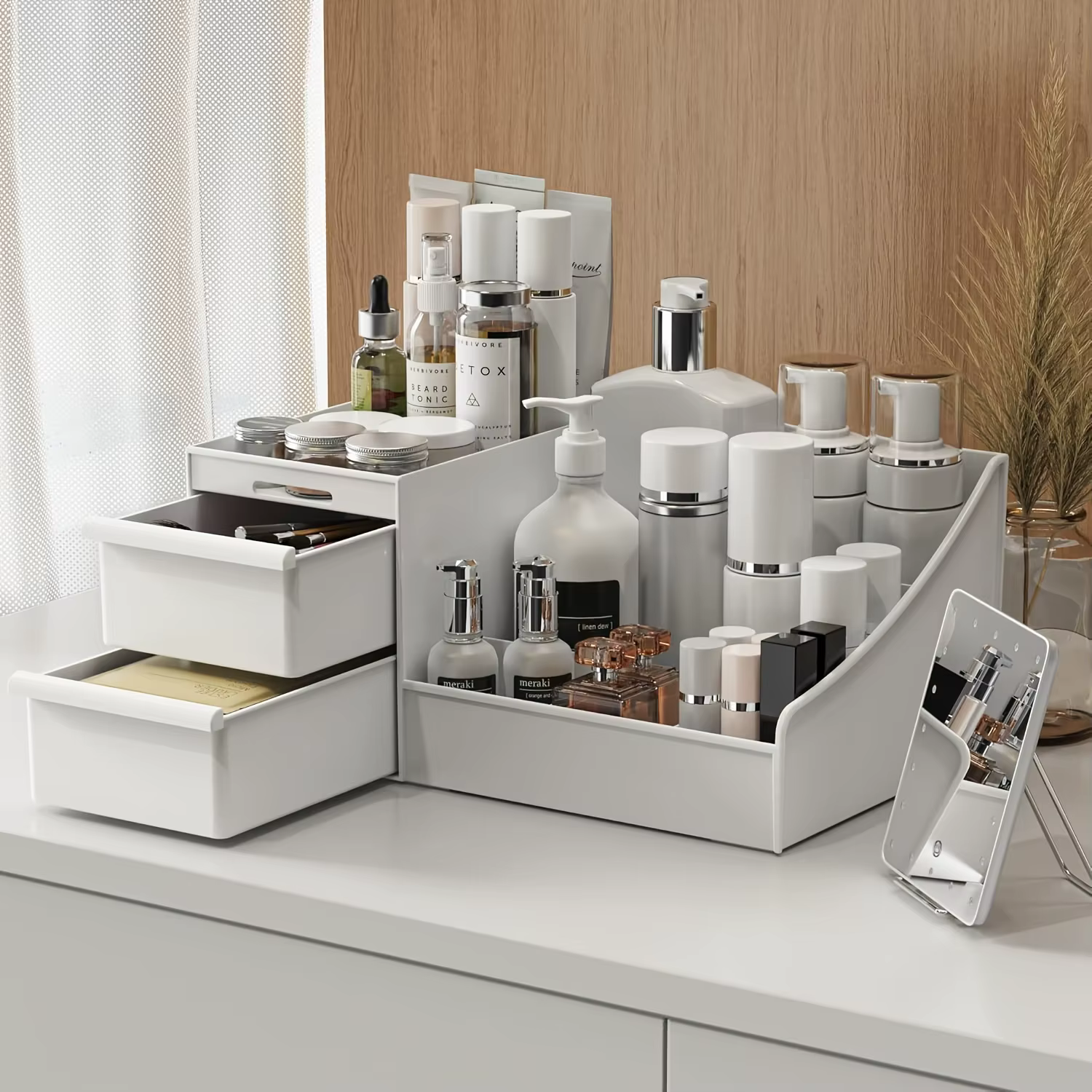 Organisateur de parfums et de colognes pour hommes avec tiroirs - Boîte de rangement cosmétique de c