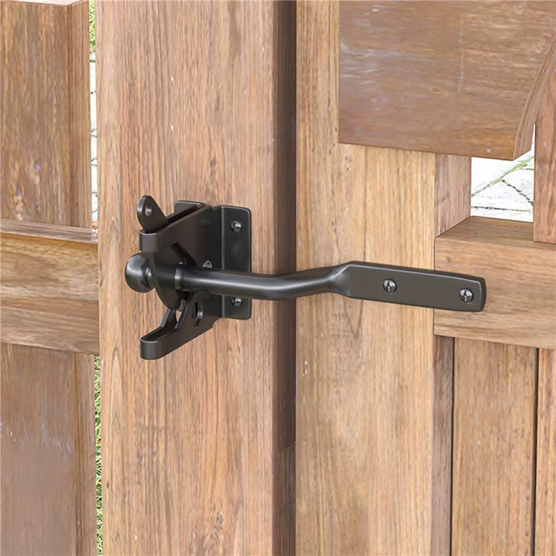 Loquet de porte autobloquant en acier au carbone, loquet de porte de clôture monté sur poteau, levie