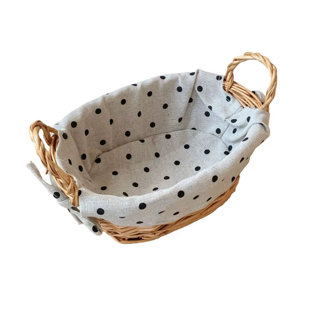 Paniers de rangement pratiques en tissu et rotin, décoratifs avec poignée, paniers de rangement cosm