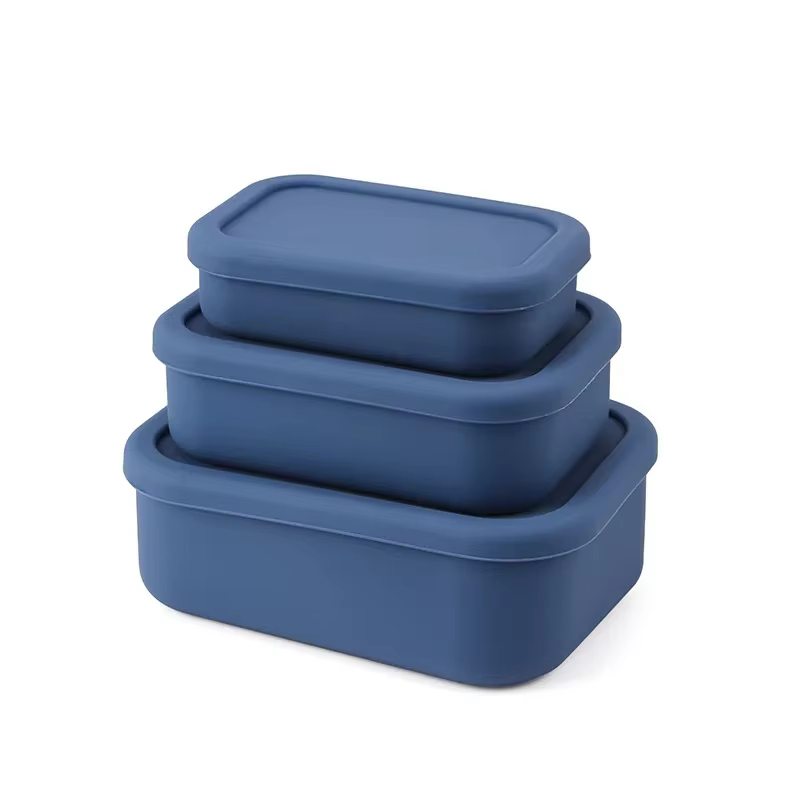 Boîte à déjeuner en Silicone 3 pièces/ensemble (300ml + 700ml + 1300ml), boîte à Bento micro-ondable