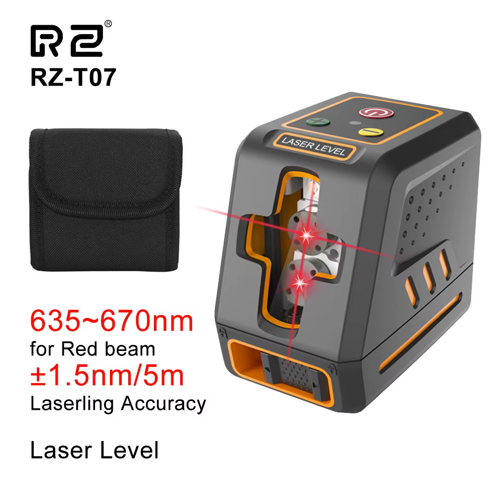 Niveau laser vert à lignes croisées RZ, auto-nivelant, faisceau rouge, horizontal vertical, 360, 2 l