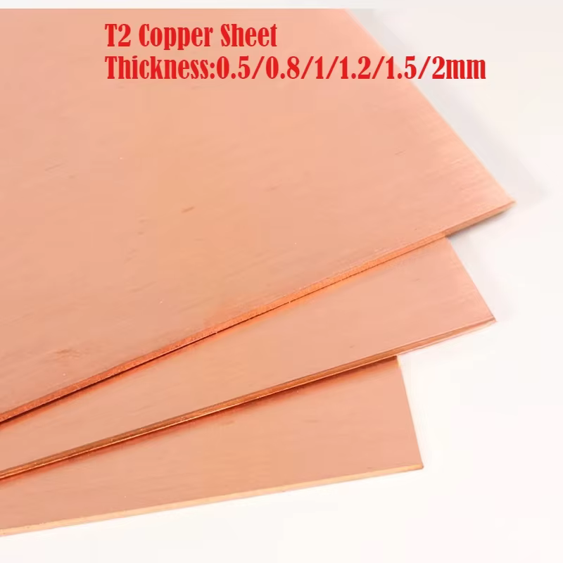 Plaque de cuivre rouge T2, plaque de métal, feuille de cuivre pur 0.5, bricolage, matériau CNC, épai