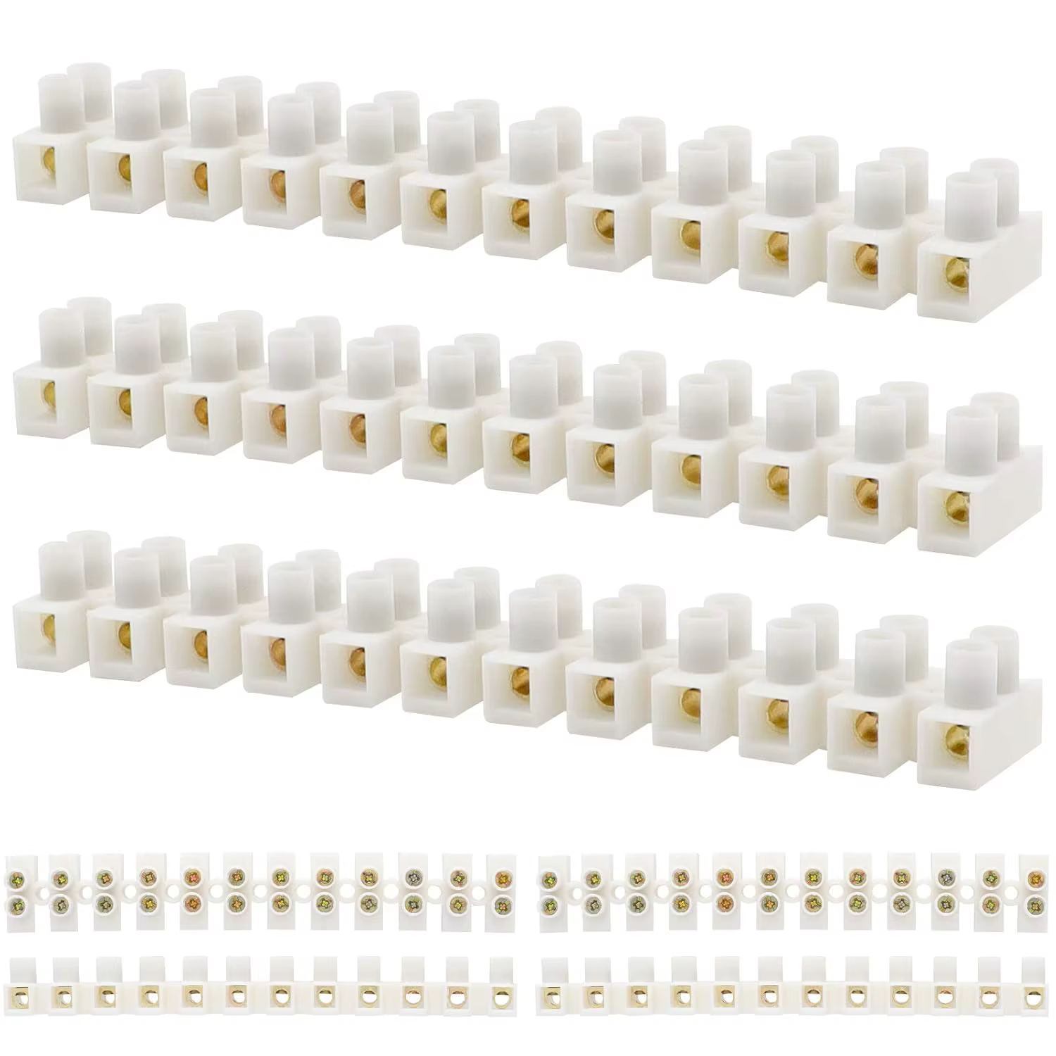 Paquet de 10 borniers, bornier à double rangée à 12 positions, bornier à vis, bloc de barrière élect