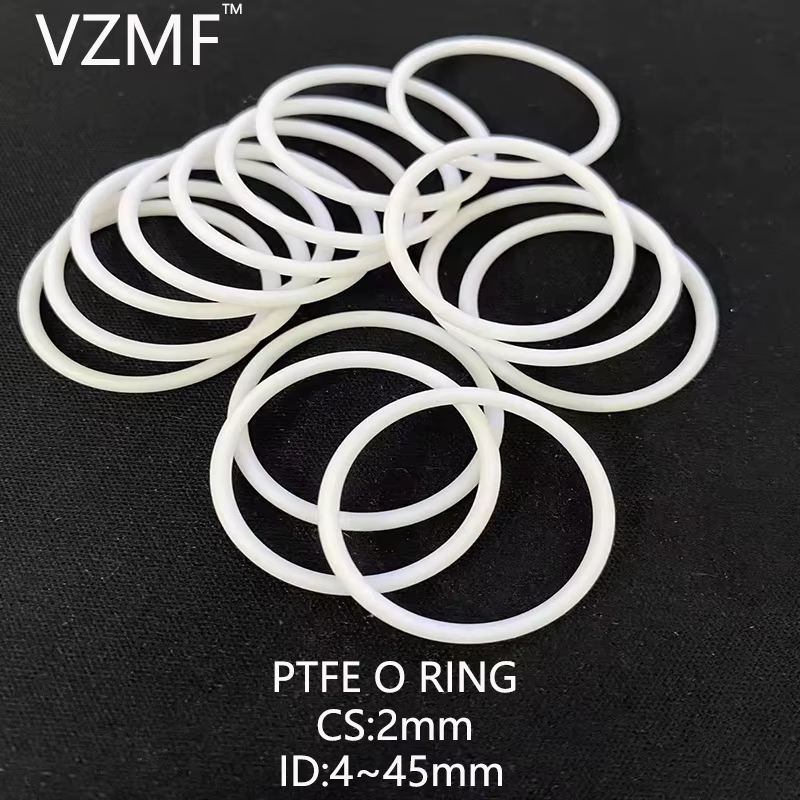 Joint torique en PTFE pur, polytétrafluoroéthylène, CS 2 mm, résistance à la corrosion et aux hautes