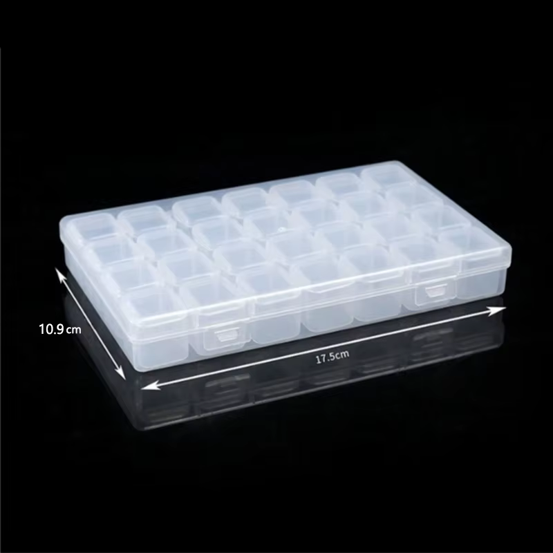 Boîte de rangement compacte en PP 56/28Grid, idéale pour ranger les perles, les outils à ongles et l