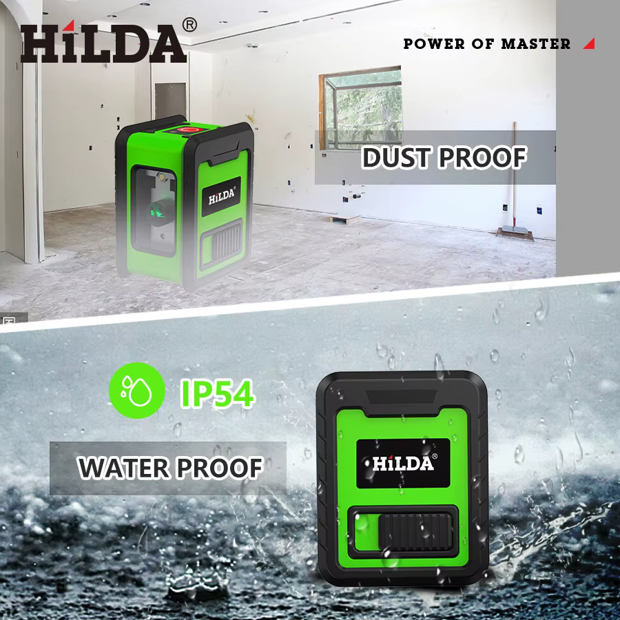HILDA niveau Laser mètre 2 lignes croix niveau vert Laser niveau Laser à niveau horizontal et vertic
